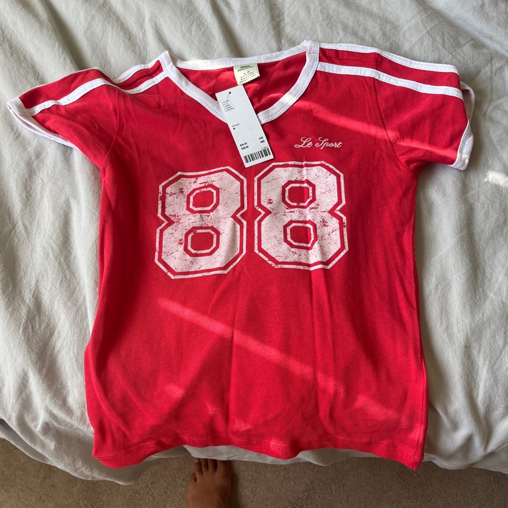 Urban Outfitters Red Kids Tee with Sporty Number